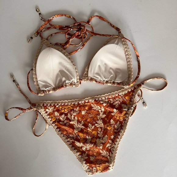 ZIMMERMANN Andie floral-print triangle bikini sz 4 US 10-12 - Picture 2 of 6